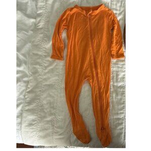 Kyte Baby 6-12 Month Zippered Footie Pajama - Orange - Soft Bamboo Pajamas